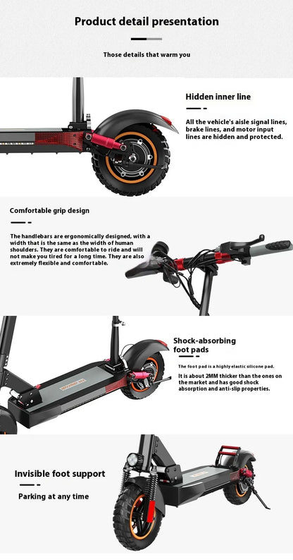Electric Double Shock Absorber Scooter 25/km 60km range