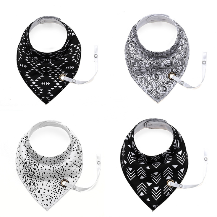Baby Cotton Triangle Bib with Double Layer and Snap Closure over 95% pure cotton