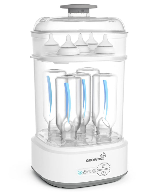 GROWNSY Bottle Sterilizer and Dryer Compact Electric Steam Baby Bottle Sterilizer (Esterilizador de Biberones) Bottle Sanitizer for Baby Bottles Pacifiers Pump Parts