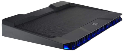 Cooler Master Notepal X150R - Laptop Cooling Pad with Blue LED 160mm Silent Fan Metal Mesh Surface Black - Supports Laptops Up to 17"