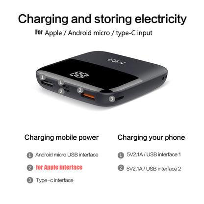 New Mini 10000MAH 37WH 3.7V Digital Power Bank DUAL USB OUTPUT