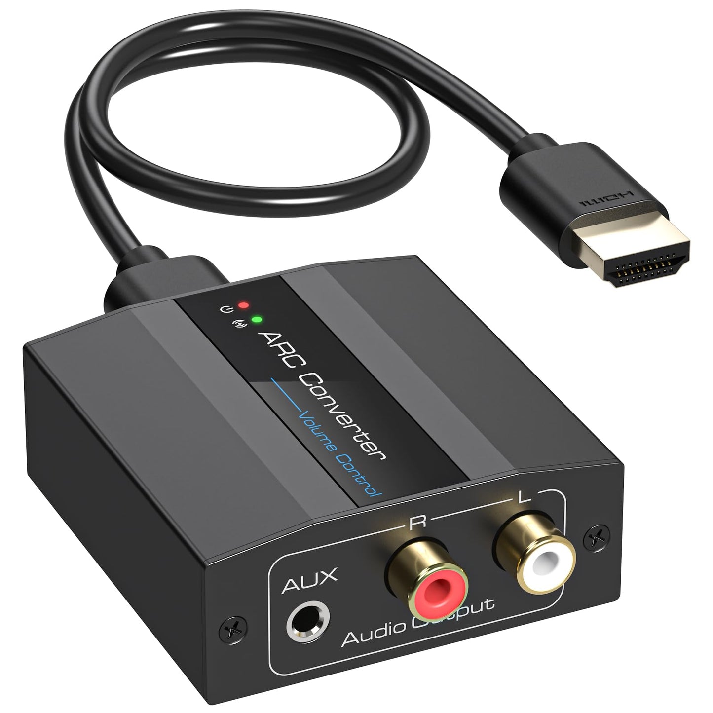 XPTSFDU HDMI ARC Audio Extractor 4K60Hz HDMI ARC Adapter with 3.5mm and L/R Stereo Audio for HDTV Soundbar Speaker Amplifier