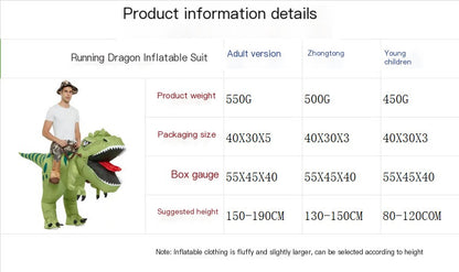 Kids Inflatable T-Rex Dinasour Costume