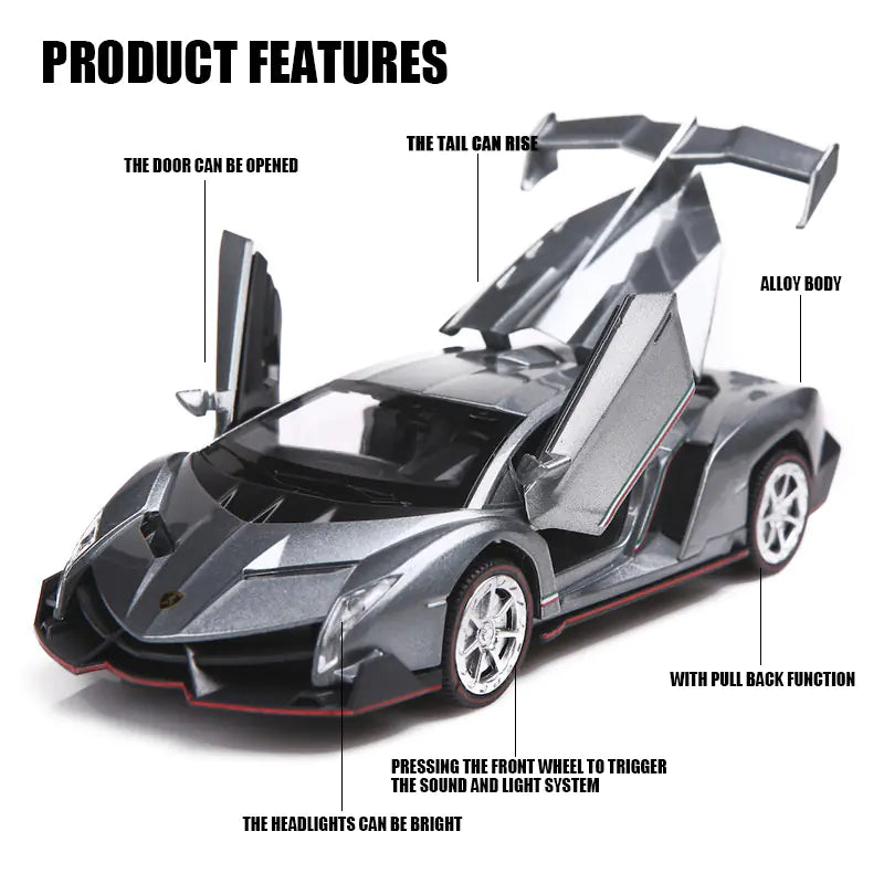 1:32 Lamborghini Veneno Diecast Model with Base