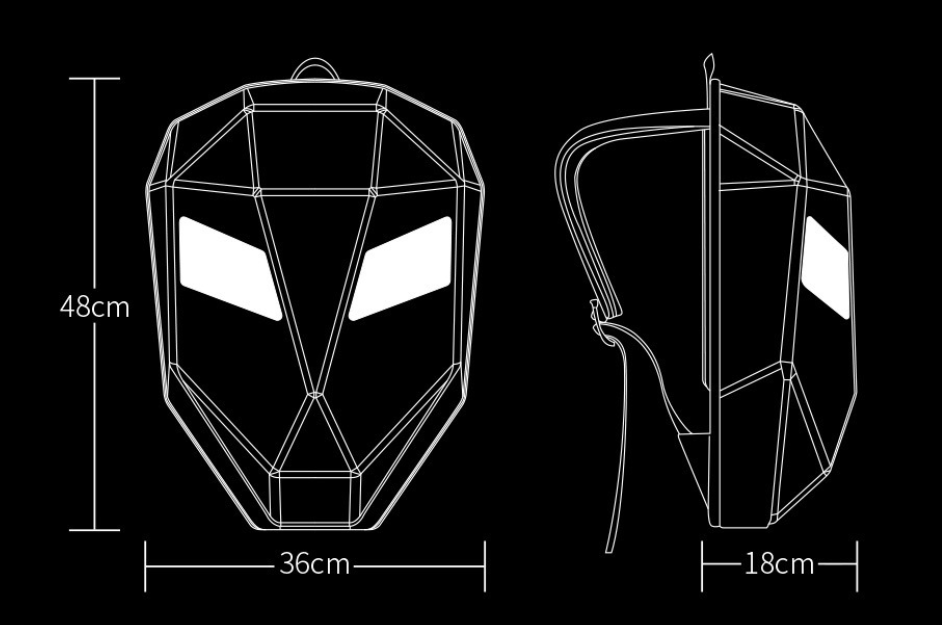 Motorcycle Backpack built-in light emoji
