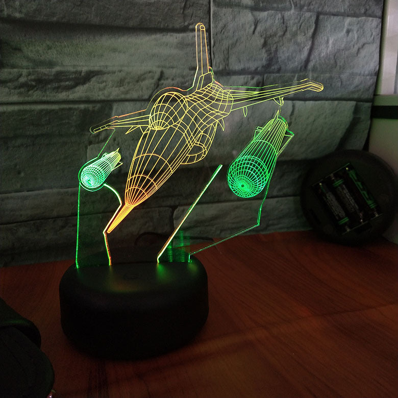 3D Fighter Jet Touch Control LED Night Light Gift