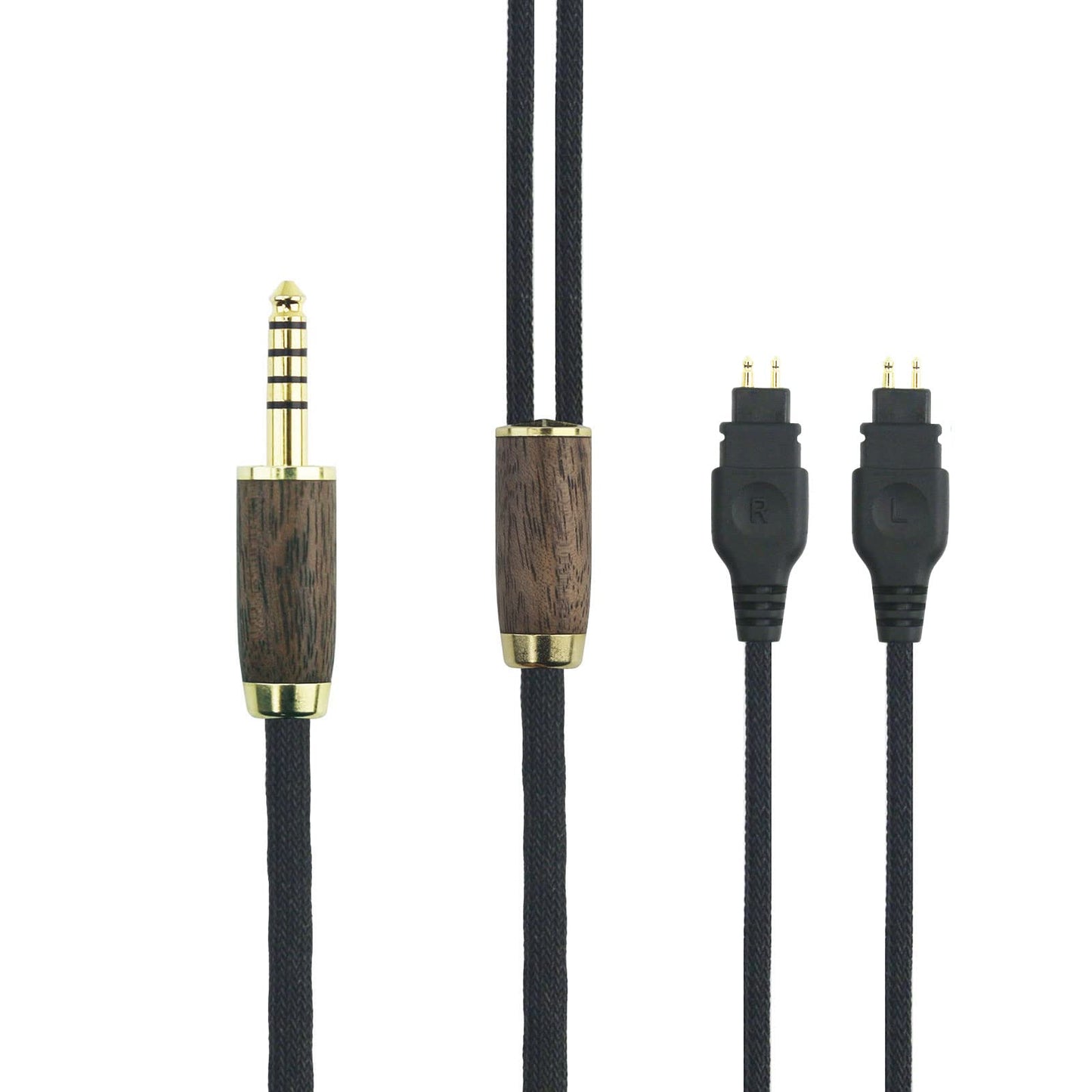 NewFantasia 4.4mm Balanced Cable Replacement Upgrade Cable Compatible with Sennheiser HD600 HD650 HD580 HD660S HD58X HD660S2 HD6XX Headphone 7N OCC Copper Silver Plated Cord Walnut Wood Shell