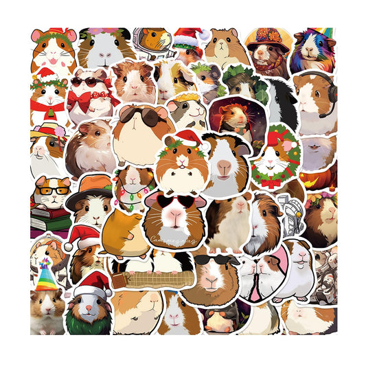 50PCS Domesticated Guinea Pig Cartoon Sticker Waterproof Vinyl Sticker Decal