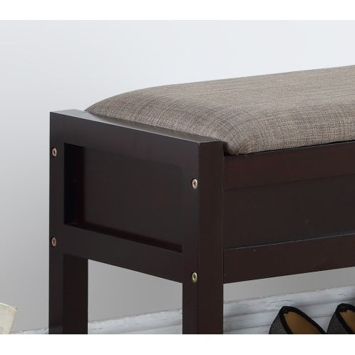 Rouen Seating Bench With Shoe Storage Espresso