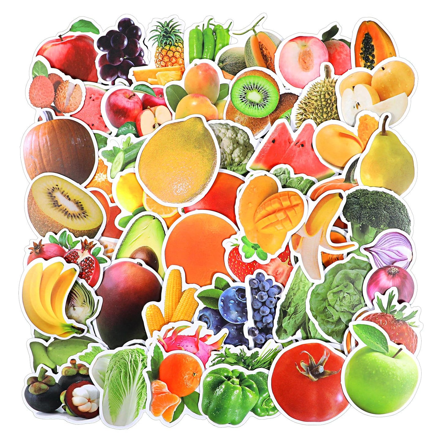 Fruit Stickers Vegetable Stickers 180Pcs Cute Food Stickers Vinyl Sticker Decal Decor Waterproof