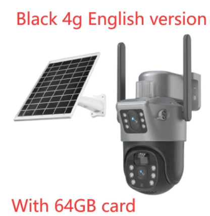 Solar powered Surveillance HD Camera App control Motion Detection Alerts