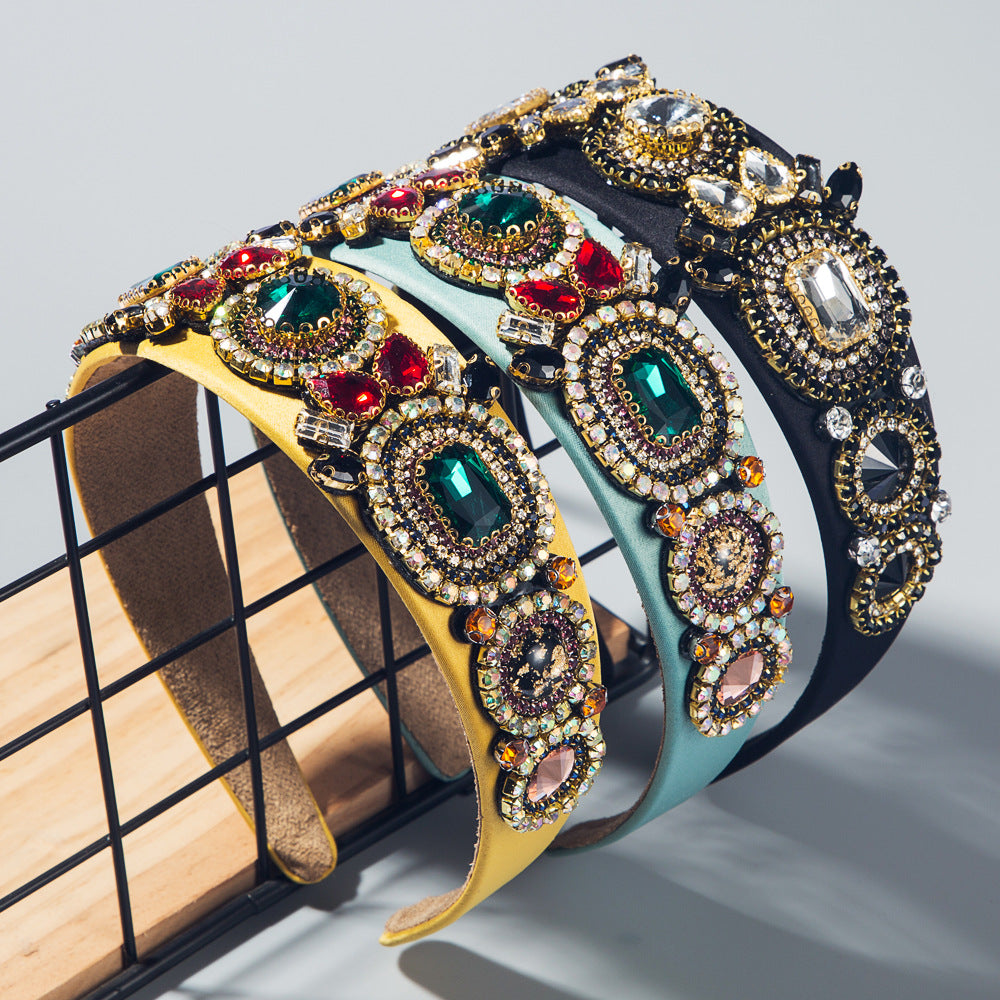 Baroque Style woman women Colorful Headband hairband with Rhinestones
