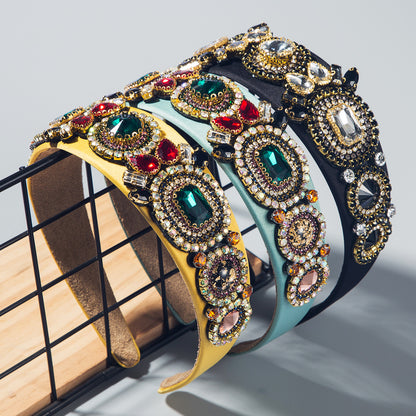 Baroque Style woman women Colorful Headband hairband with Rhinestones