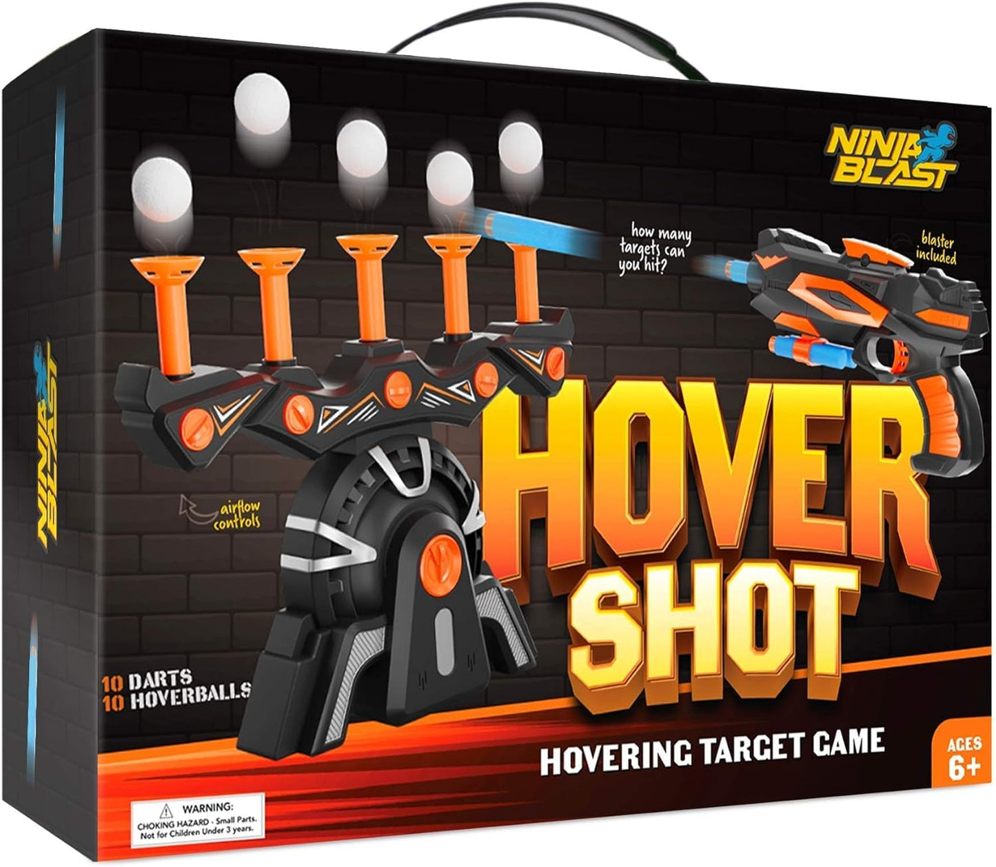Hover Shot Shooting Toy for Kids - Ball Target Game for Nerf Gun - Cool Birthday Gifts Toys for Boys Age 6+ Year Old Boy Best Teenage Gift Idea - Gun Targets & Darts - Powered by Plug or Batteries