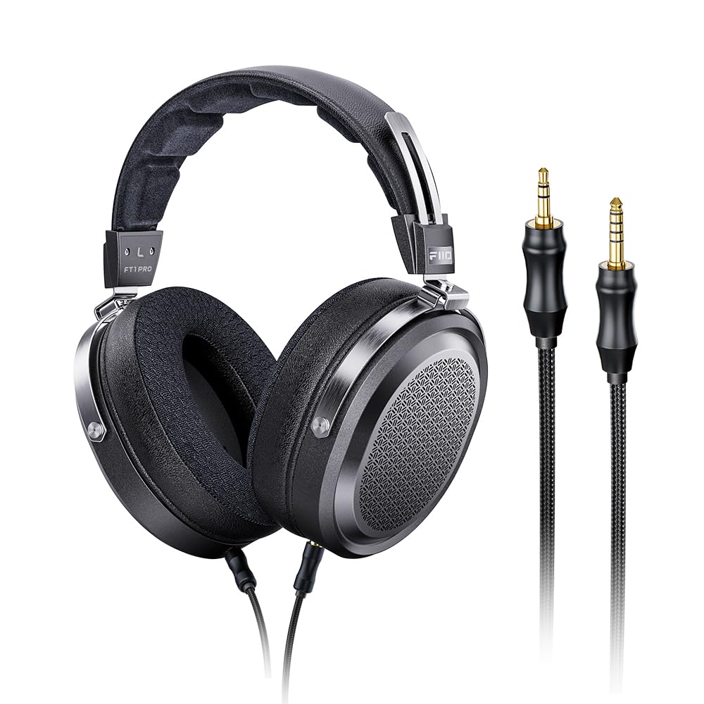 FiiO FT1 Pro Open-Back Planar Magnetic Wired Hi-Fi Headphones for Home Studio Recording High Sensitivity (Black)