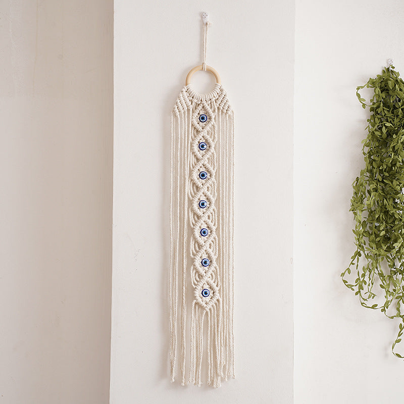 Handcrafted Cotton Rope Tapestry - Evil Eye Wall Home Decor