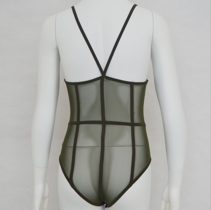Sexy Mesh Bodysuit with Straps woman women date couple party night clubbing