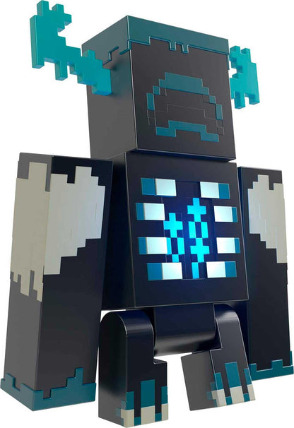 Mattel Minecraft Warden Action Figure with Lights Sounds & Attack Mode Collectible Toy Inspired by Video Game 3.25-inch Scale