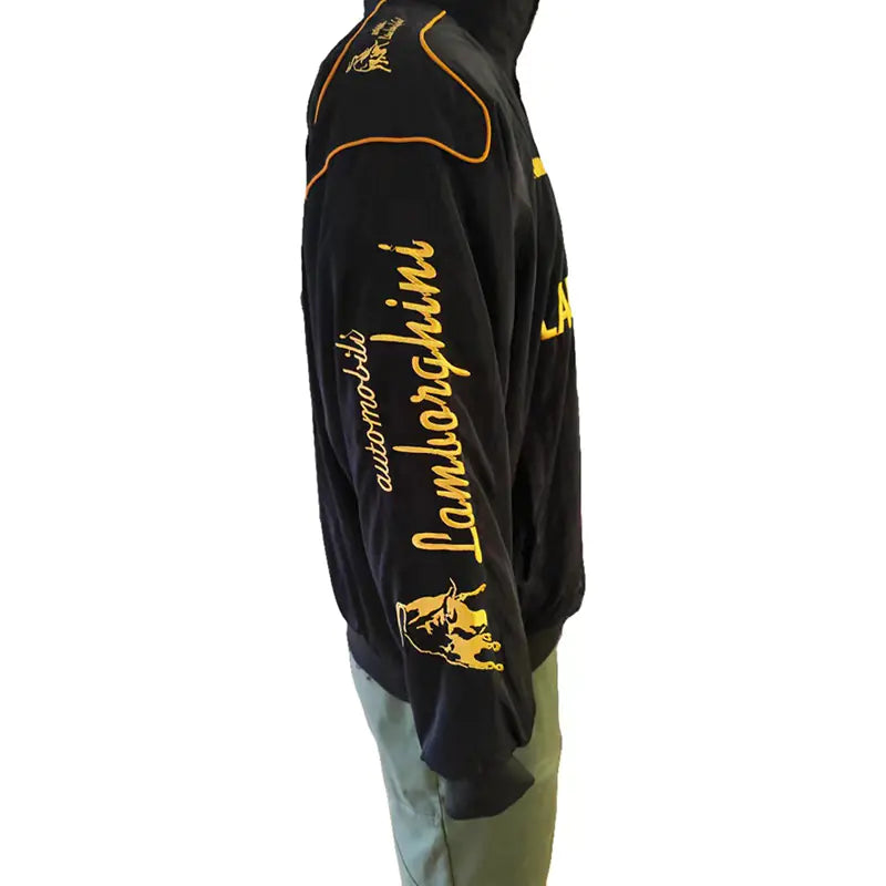 Lamborghini Racing Motorcycle Jacket with Vintage Embroidery