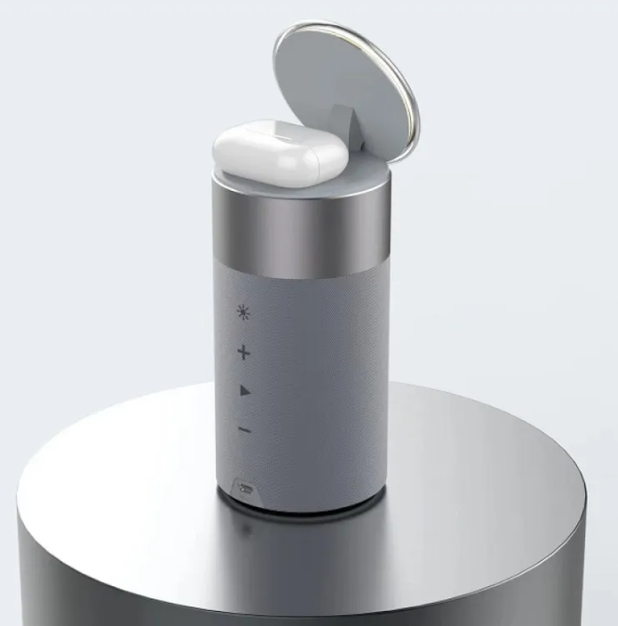 iPhone Airpod Dock Charger Sync 3-in-1 Station Bluetooth Speaker With Touch Lamp