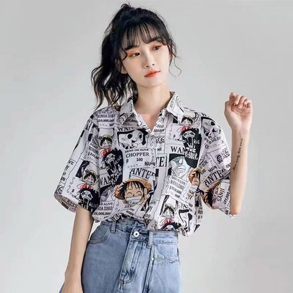 Anime One Piece Luffy Casual Couple Cardigan Top