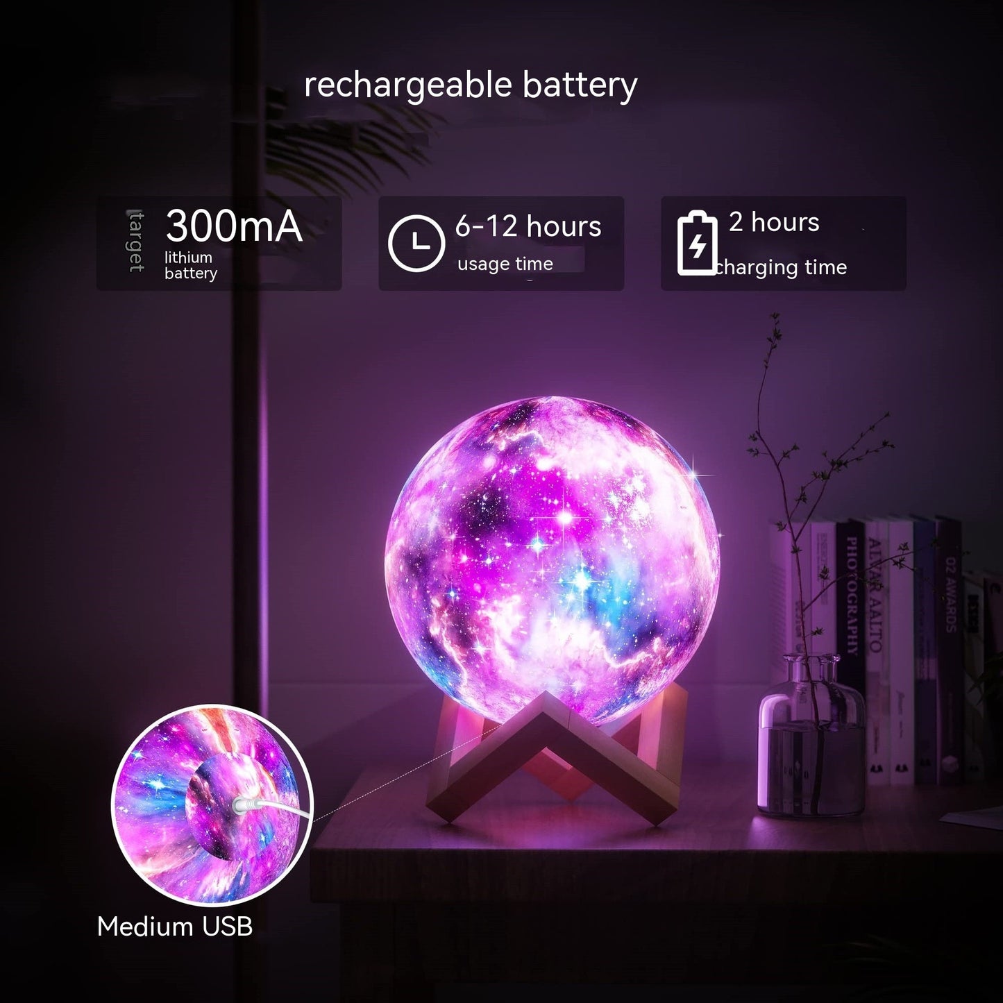 3D Printing Moon Light Galaxy LED Light