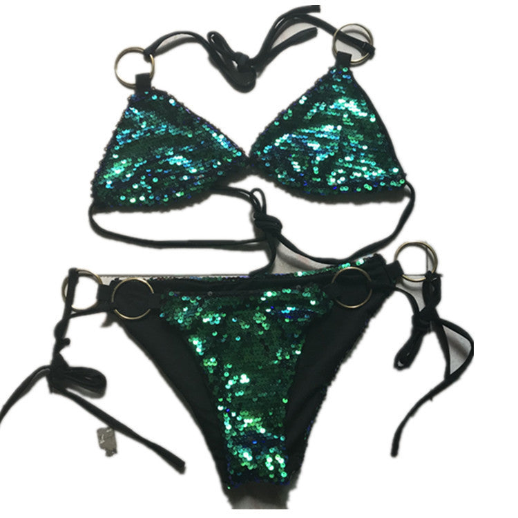 Sequin Bikini Swimwear Sexy Swimsuit woman women date couple party