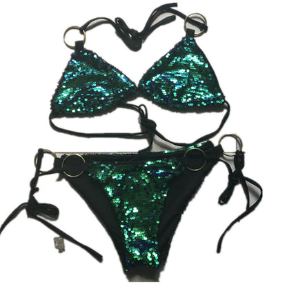 Sequin Bikini Swimwear Sexy Swimsuit woman women date couple party