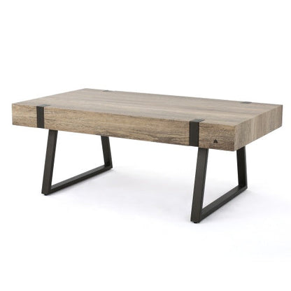 Faux Wood Coffee Table - 43.25" L x 23.60" W x 16.75" H - Canyon Grey