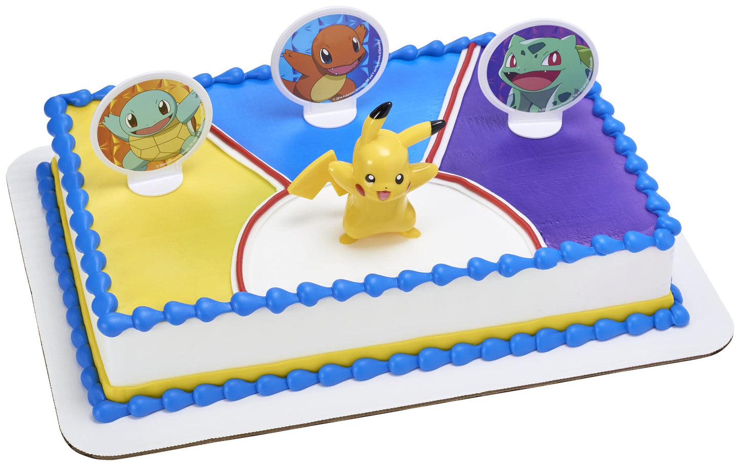 DecoSet® Pokemon Light Up Pikachu Cake Topper 4 - Piece Decoration Set Birthday Decorations For All Size and Shape Cakes