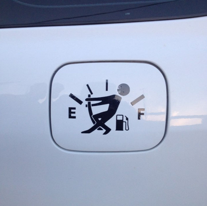 Humorous Fuel Gauge Sticker - Reflective Car Decal 13 x 9.5 cm PET material