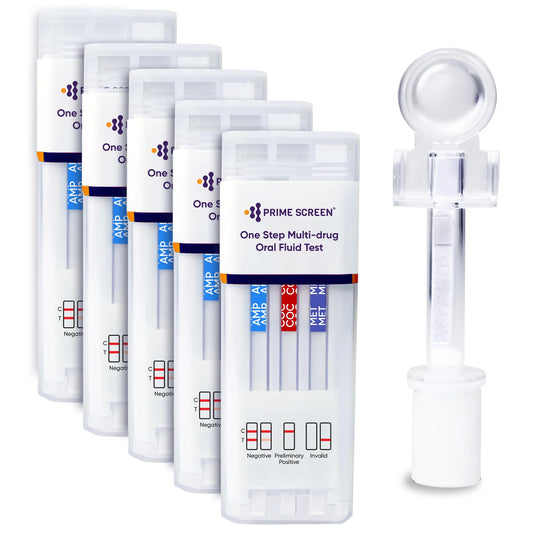 Prime Screen [5 Pack] 5 Panel Oral Saliva Test Kit (AMP COC MET OPI THC) - ODOA-256