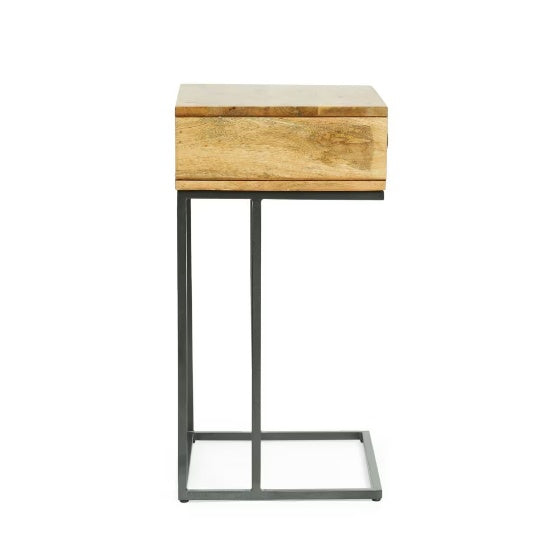 C-shaped wood Table with drawer 18x14x26.5 inch