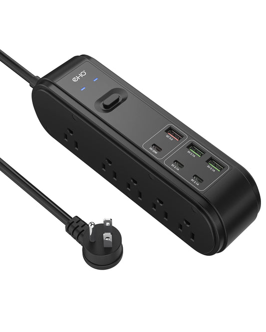 PD 20W USB C Power Strip Surge Protector 10 Outlets and 3 USB C &3 USB A Ports 6ft Extension Cord Overload Protection Desktop High-Speed Charging Station Power Bar for iPhone 14 1875W/15A 4500J
