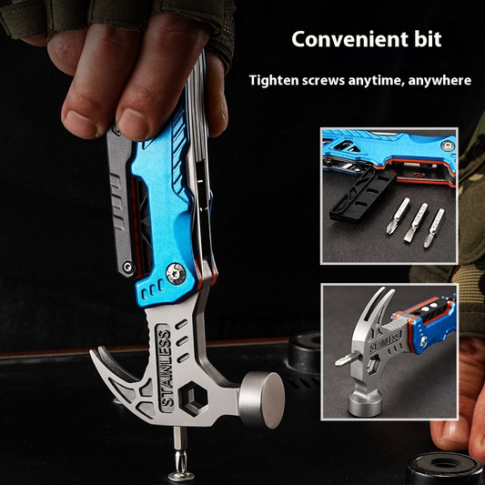 Folding Tool Set screwdriver hammer plier
