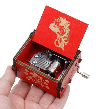 Dragon Ball Wooden Music Box with Hand Crank