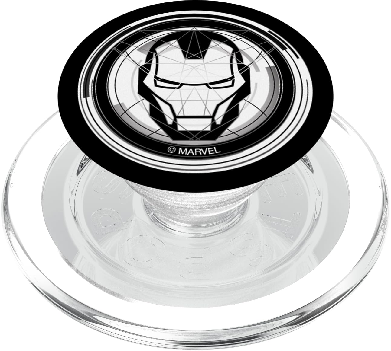 Marvel Iron Man Tony Stark Digital Icon Black and White PopSockets MagSafe PopGrip for iPhone