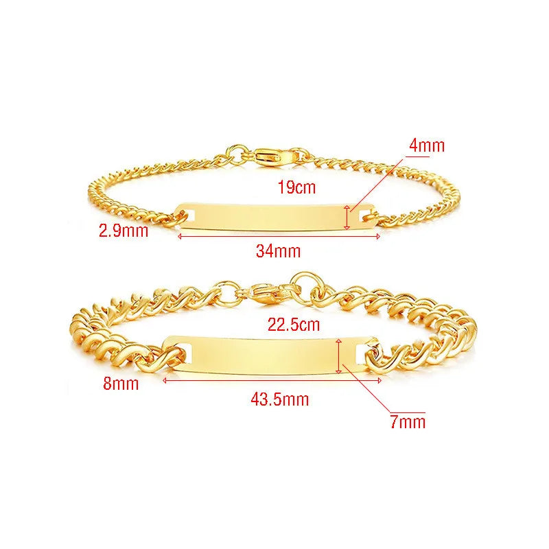 Stainless Steel Couple Cuban Bracelet valentine couple birthday gift