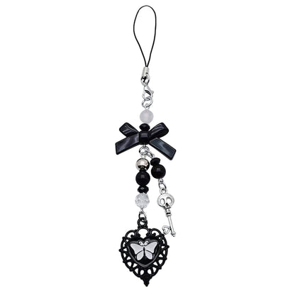 Gothic Phone Charm Pendant -Key Chain For Bag Cute Accessory Women Guitar Strap Lanyard Beaded Keychain Pendant