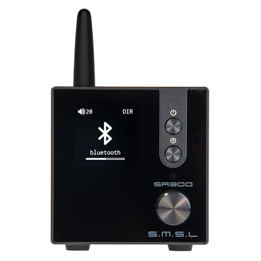 S.M.S.L SA300 HiFi Digital Amplifier Infineons MA12070 Chip Class D Power Amp RCA USB Bluetooth 5.0 APTX Input Multiple EQ Modes with Remote Control (Black)