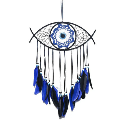 Handmade Dream Catcher with Evil Eye Feather Home Decor
