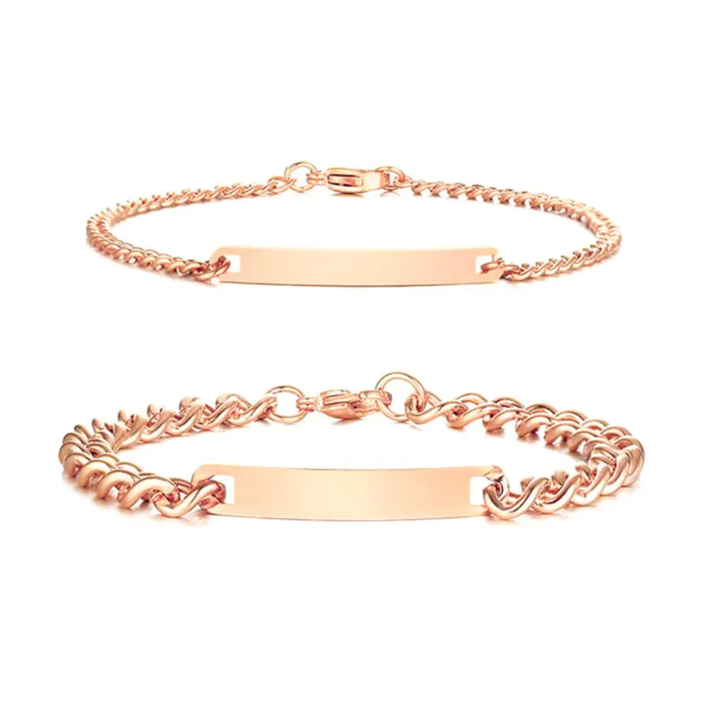 Stainless Steel Couple Cuban Bracelet valentine couple birthday gift