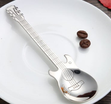 Gold-Plated Stainless Steel Guitar Coffee Spoon