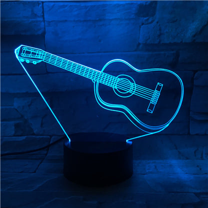 3D Guitar + other Musical instruments Model Night Light with USB and Battery