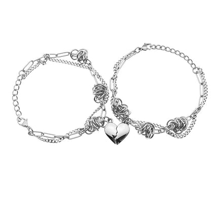 Titanium Heartbreaking Girls Attracting Couple Bracelets (Pair) birthday valentine gift