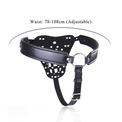 Leather Men's Chastity Belt with Cock Cage Adult Toy couple date night gift