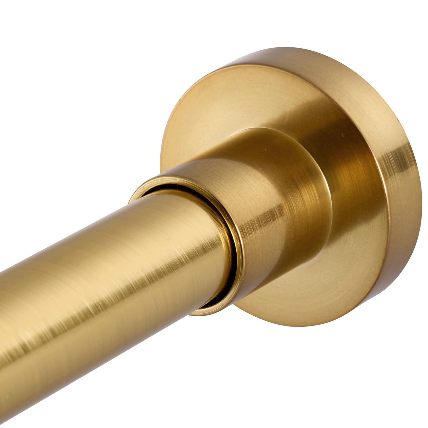 BRIOFOX Shower Curtain Rod Adjustable 32-47 Inch Spring Tension Shower Rod No Drilling Non Slip Gold