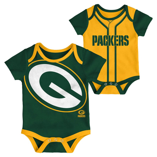 Outerstuff NFL Newborn & Infants 0-24 Months Prime Time Team Graphic 2 Piece Team Graphic Creeper Bodysuit Romper Set (Green Bay Packers 6/9 Months)