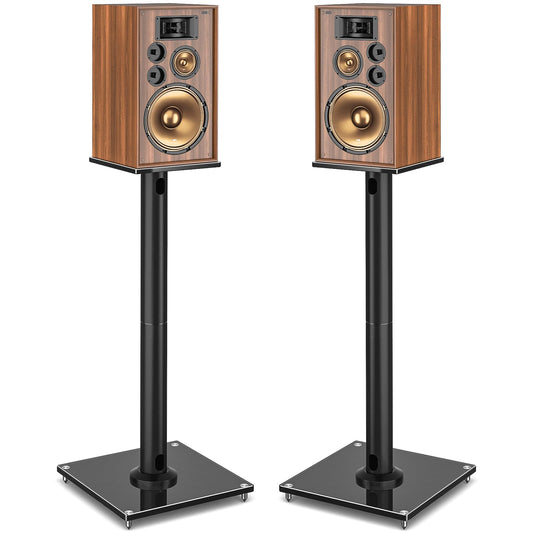 YOMT Universal Floor Speaker Stands Bookshelf Speaker Stands 28 Inch for Surround Sound Speaker Stands Pair with Cable Management Holds 22lbs for Bose Edifier Klipsch Polk JBL Sony Yamaha Black