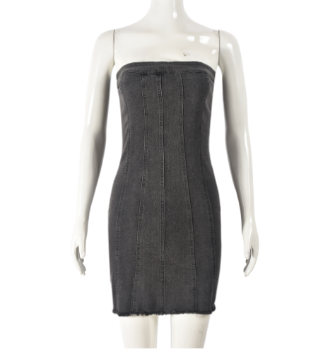 Sexy Backless Strapless Denim Dress woman women date couple party night clubbing